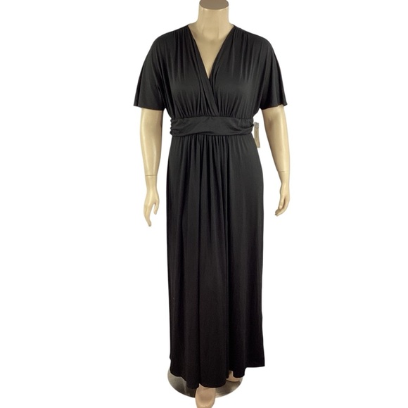 Kiyonna Vienna Maxi Dress Black Plus Size 2X - Picture 1 of 7